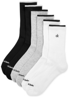 Calvin Klein Women's 6-Pk. Performance Crew Socks - Grey Assorted