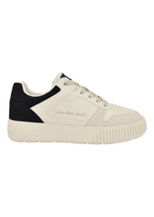 Calvin Klein Women's Ahliah Lace-Up Platform Casual Sneakers - Ivory/Black