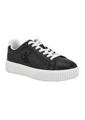 Calvin Klein Women's Alane Lace-Up Platform Casual Sneakers - White