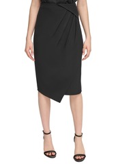 Calvin Klein Women's Angled-Hem Midi Skirt - Black