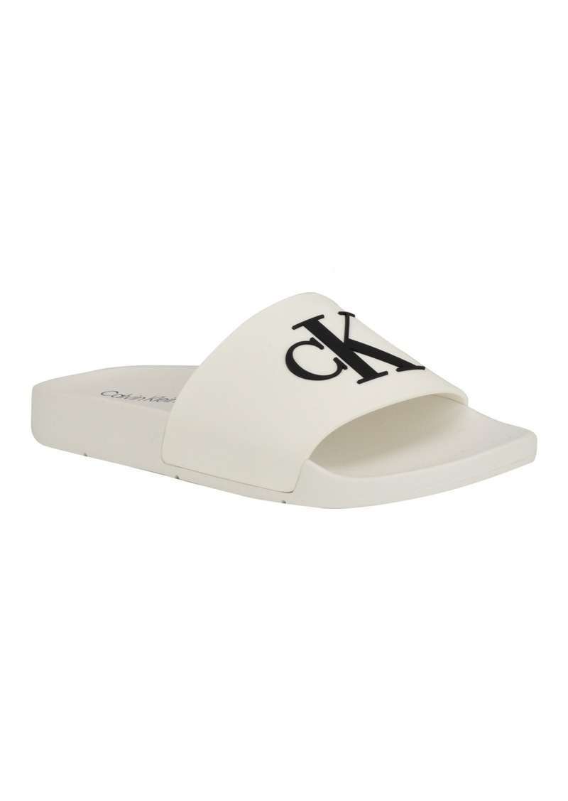 Calvin Klein Women's Arin Pool Slide Footbed Sandals - White