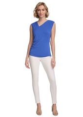 Calvin Klein Women's Asymmetrical-Neck Sleeveless Top - Pear