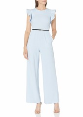 Calvin Klein Belted Flutter Sleeves – Women’s Jumpsuit for Casual and Professional Occasions