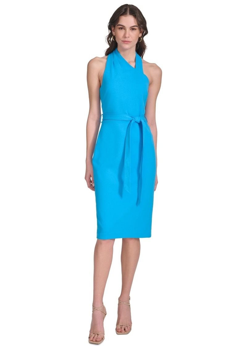 Calvin Klein Women's Belted Sheath Dress - Sea