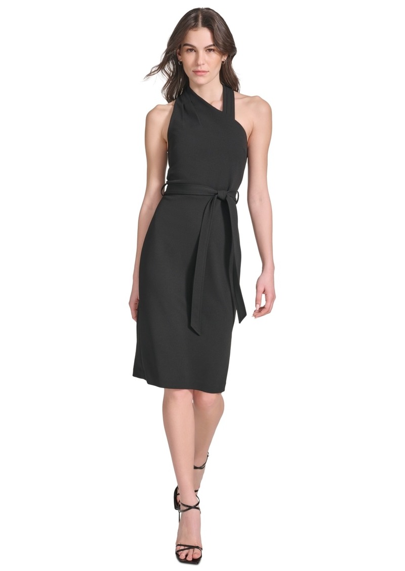 Calvin Klein Women's Belted Sheath Dress - Black