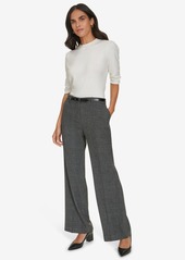 Calvin Klein Women's Belted Wide Leg Pants - Blck Multi