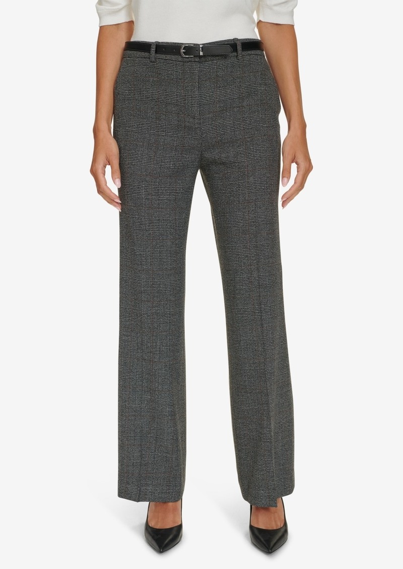 Calvin Klein Women's Belted Wide Leg Pants - Blck Multi