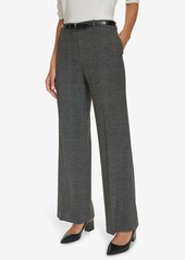 Calvin Klein Women's Belted Wide Leg Pants - Blck Multi