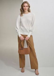 Calvin Klein Womens Blouson Sleeve Sweater Flat Front Pants