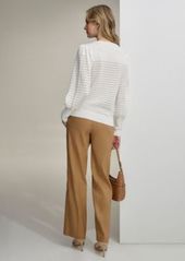 Calvin Klein Womens Blouson Sleeve Sweater Flat Front Pants