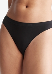 Calvin Klein Women's Bonded Flex Mid-Rise Thong Underwear QD3958 - Black