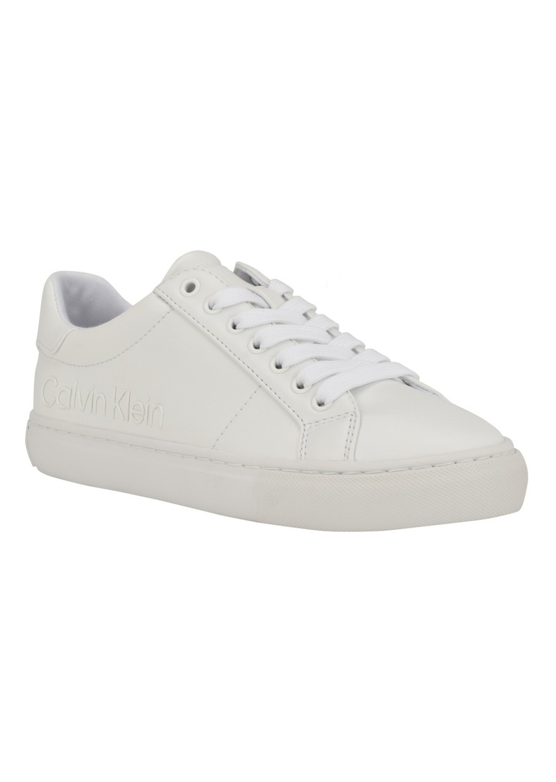 Calvin Klein Women's Camzy Lace-Up Casual Sneakers - White