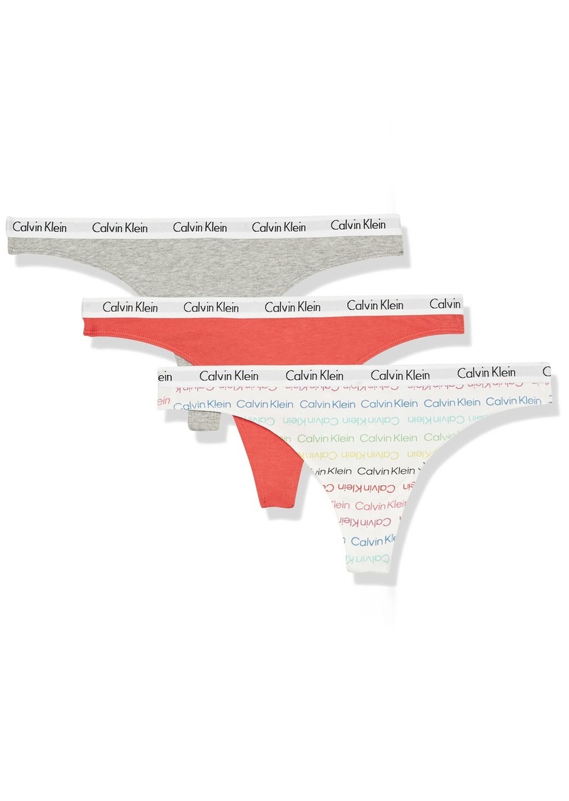 Calvin Klein Carousel Logo Pride Cotton Stretch Thong Panties Multipack