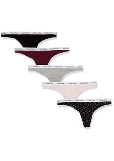 Calvin Klein Women's Carousel Logo Cotton Stretch Thong Panties 5 Pack