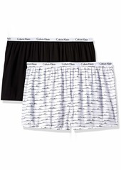 Calvin Klein Women's Carousel Sleep Short 2 Pack Black/White with Script L
