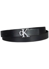 Calvin Klein Women's Ck Monogram Buckle Skinny Belt - Olive