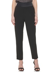 Calvin Klein Women's Centerback Zipper Satin Waistband Wear to Work Suits Pant