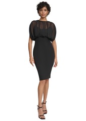 Calvin Klein Women's Chiffon Overlay Sheath Dress - Black