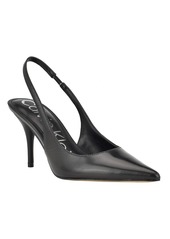 Calvin Klein Women's Cinola Pointy Toe Slingback Pumps - Black Leather