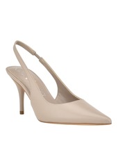 Calvin Klein Women's Cinola Pointy Toe Slingback Pumps - Taupe Leather