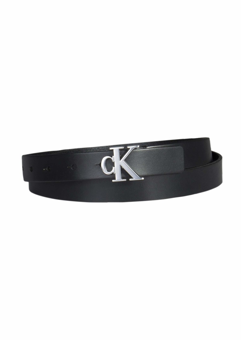 Calvin Klein Women's CK Monogram Buckle Skinny Belt