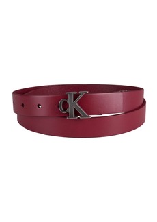 Calvin Klein Women's CK Monogram Buckle Skinny Belt