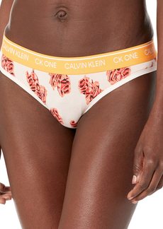 Calvin Klein Women's CK One Cotton Thong Panty Rose Spice_Coral Corsage