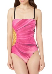 Calvin Klein Women's Standard Classic Bandeau One Piece Swimsuit with Tummy Control