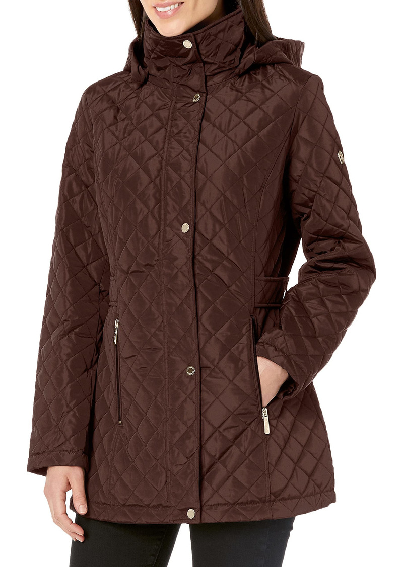 Calvin Klein Women's Classic Quilted Jacket with Side Tabs Chianti