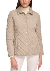 Calvin Klein Womens Collared Quilted Coat - Birch