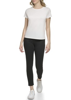 Calvin Klein Women's Comfortable Casual Crew Neck Nylon Spandex Short Sleeve