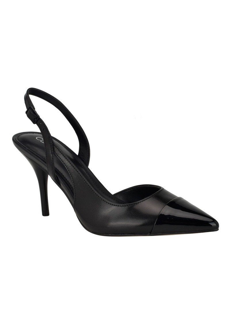 Calvin Klein Women's Corinny Pointy Cap Toe Dress Slingbacks - Black