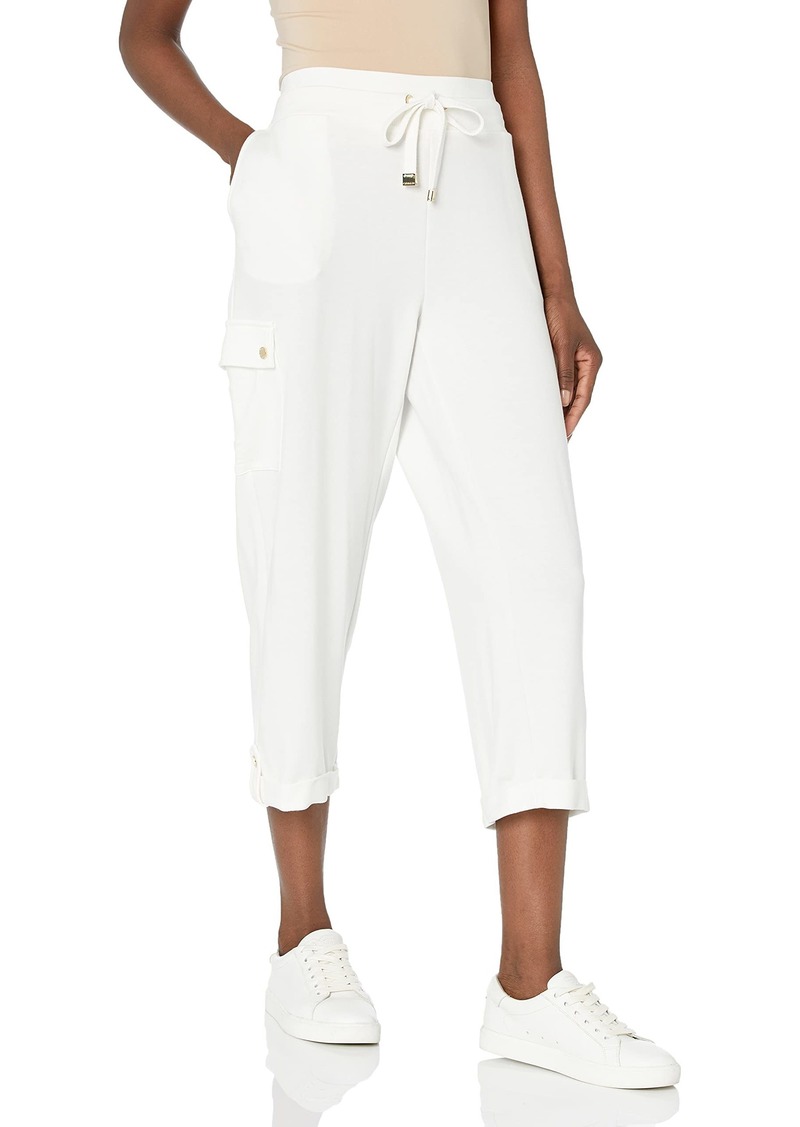 Calvin Klein Women's Crop Cargo Pant SOFT WHITE Extra Small