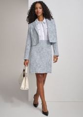 Calvin Klein Womens Cropped Tweed Blazer Pencil Skirt