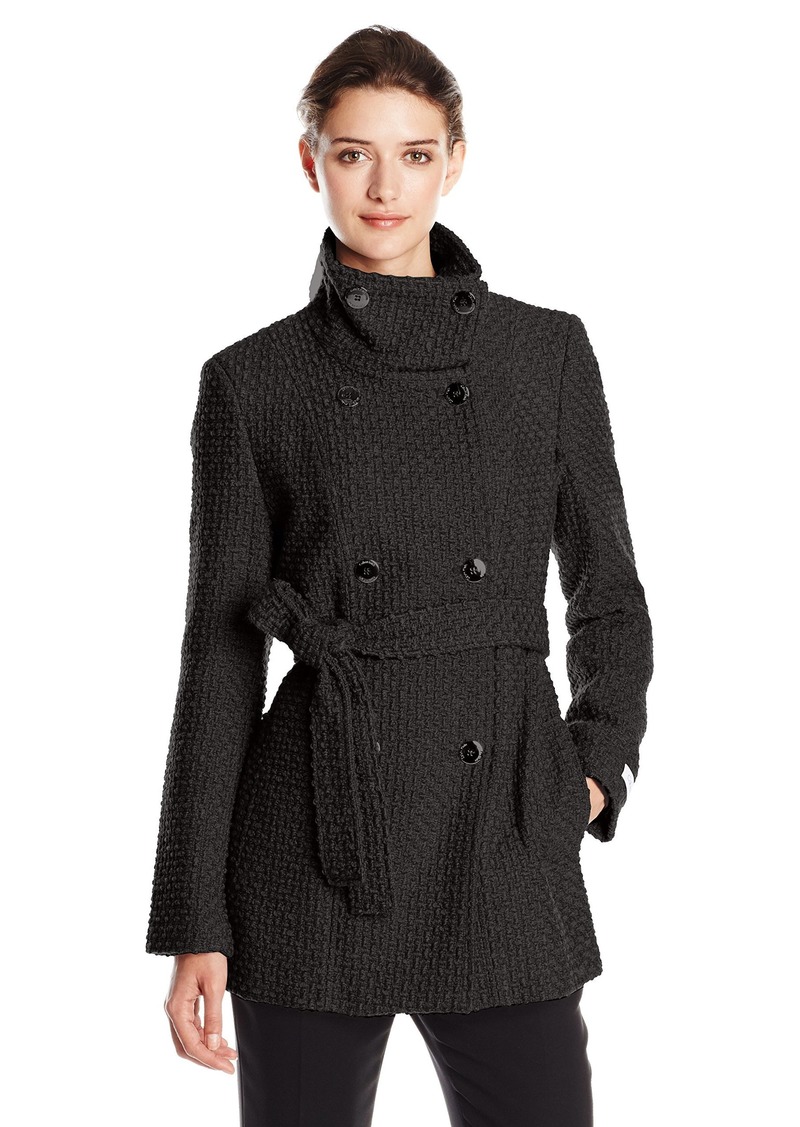 calvin klein double breasted wool coat
