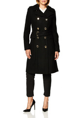 Calvin Klein Women's Double Breasted Wool Coat with Belt