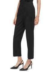 Calvin Klein Women's Elastic-Back Ankle Pants - Black