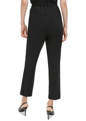 Calvin Klein Women's Elastic-Back Ankle Pants - Black