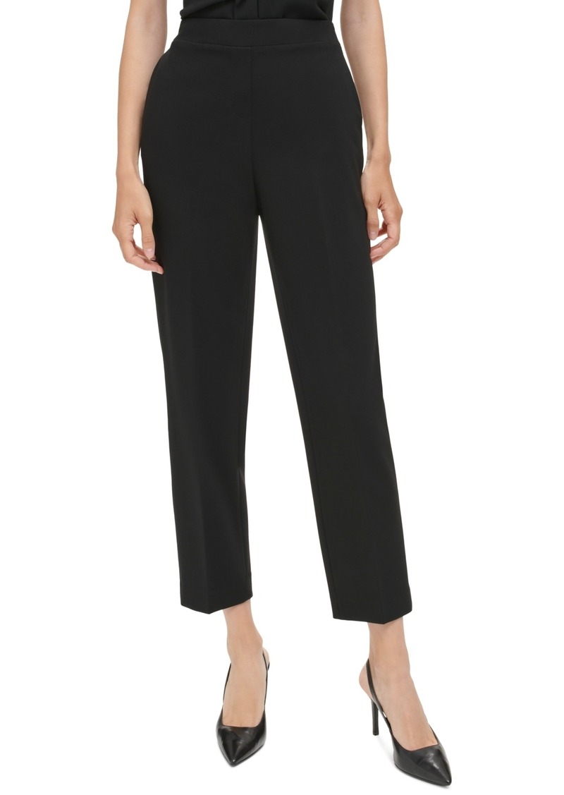 Calvin Klein Women's Elastic-Back Ankle Pants - Black