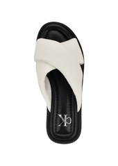 Calvin Klein Women's Evey Criss-Cross Slip-On Sandals - White