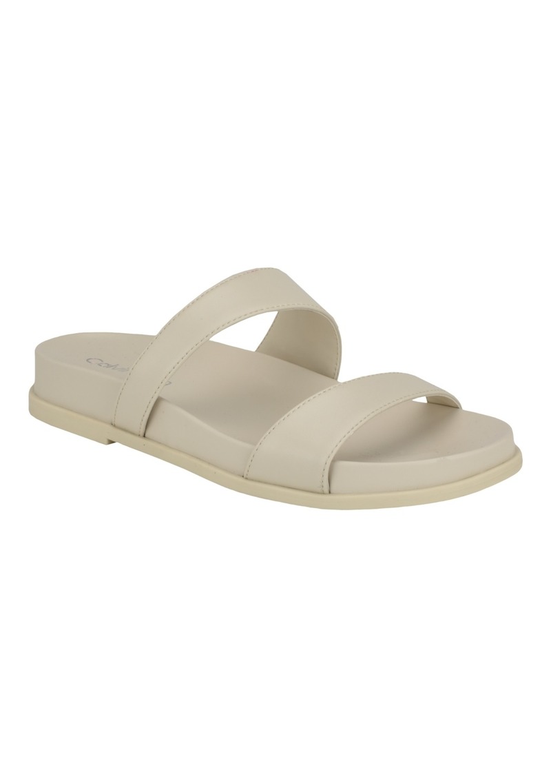 Calvin Klein Women's Explore Footbed Slide Sandals - Ivory