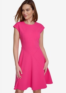 Calvin Klein Women's Extended-Shoulder Jewel-Neck Dress - Watermelon
