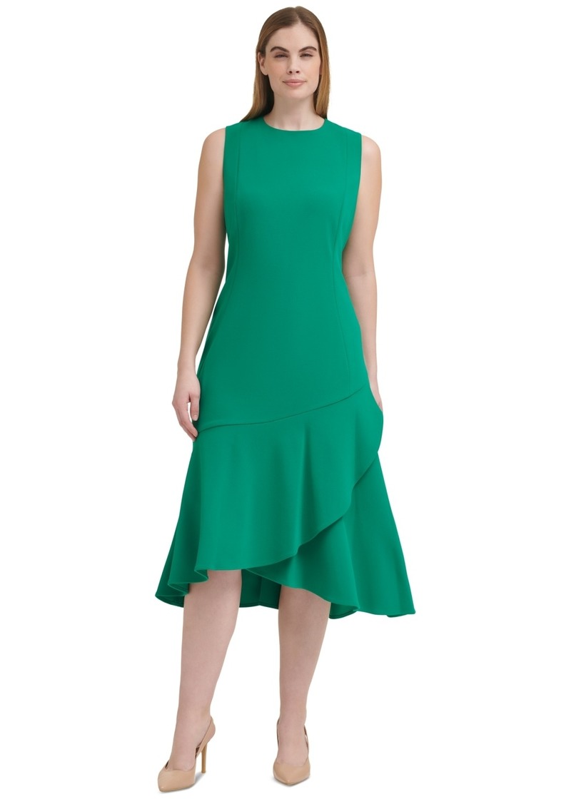 Calvin Klein Women's Flounce-Hem Sleeveless Midi Dress - Meadow