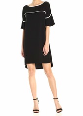 Calvin Klein Women's Flutter Sleeve Dress with Piping