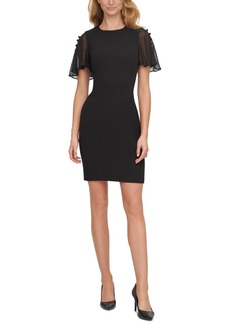 Calvin Klein Women's Flutter-Sleeve Sheath Dress - Black
