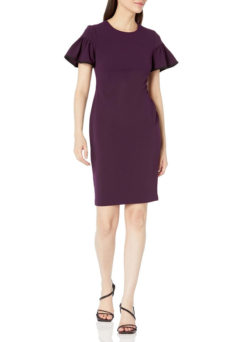 Calvin Klein Women's Flutter Sleeved Sheath Dress