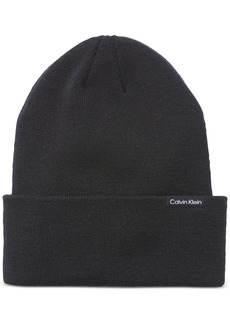 Calvin Klein Women's Foldover-Cuff Double-Layered Beanie - Black