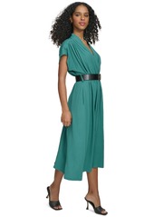 Calvin Klein Women's Gauze Belted Midi Dress - Sequoia