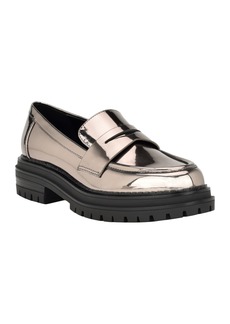 Calvin Klein Women's Grant Slip-On Lug Sole Casual Loafers - Pewter