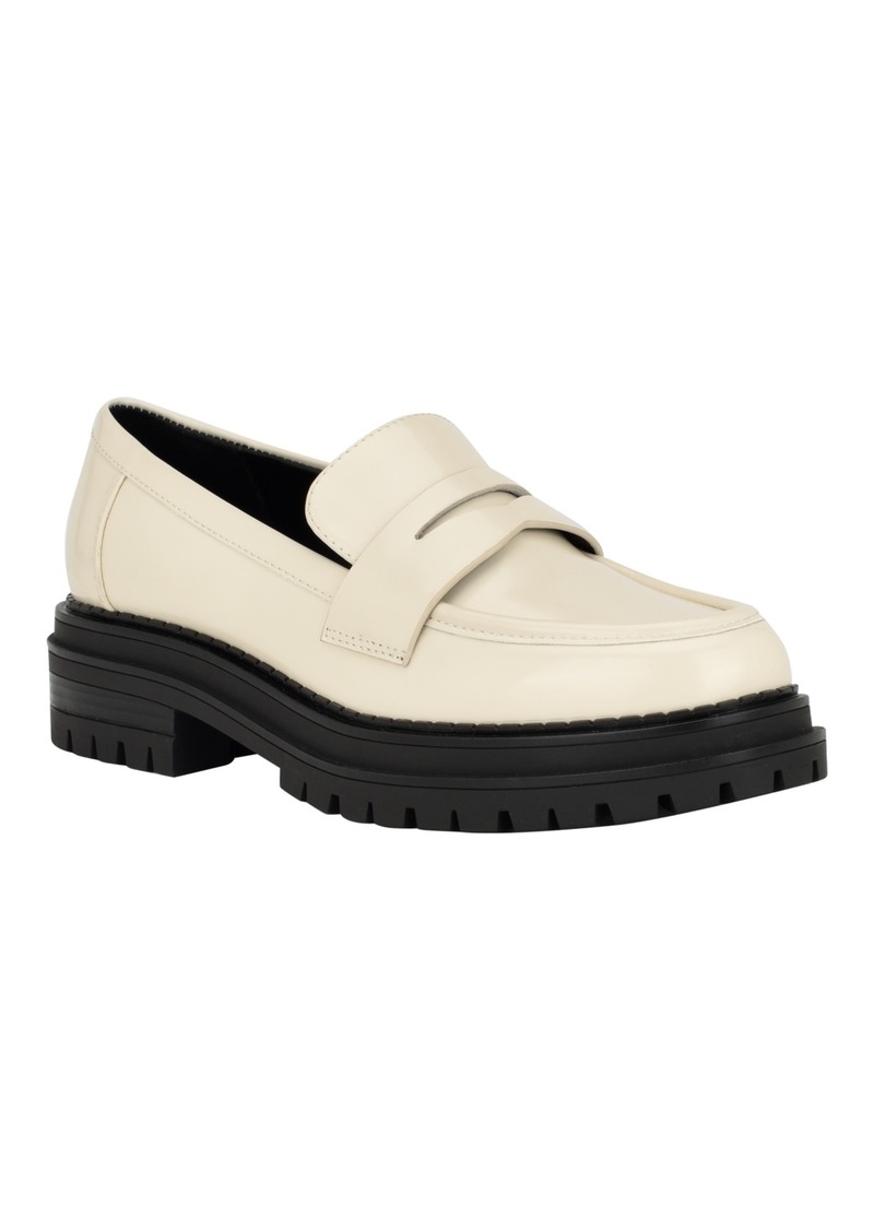 Calvin Klein Women's Grant Slip-On Lug Sole Casual Loafers - Light Natural